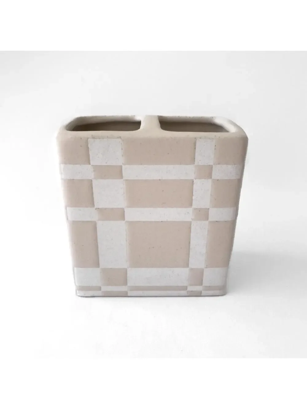 New Koolaburra by UGG‎ Modern Ceramic Plaid Toothbrush Holder